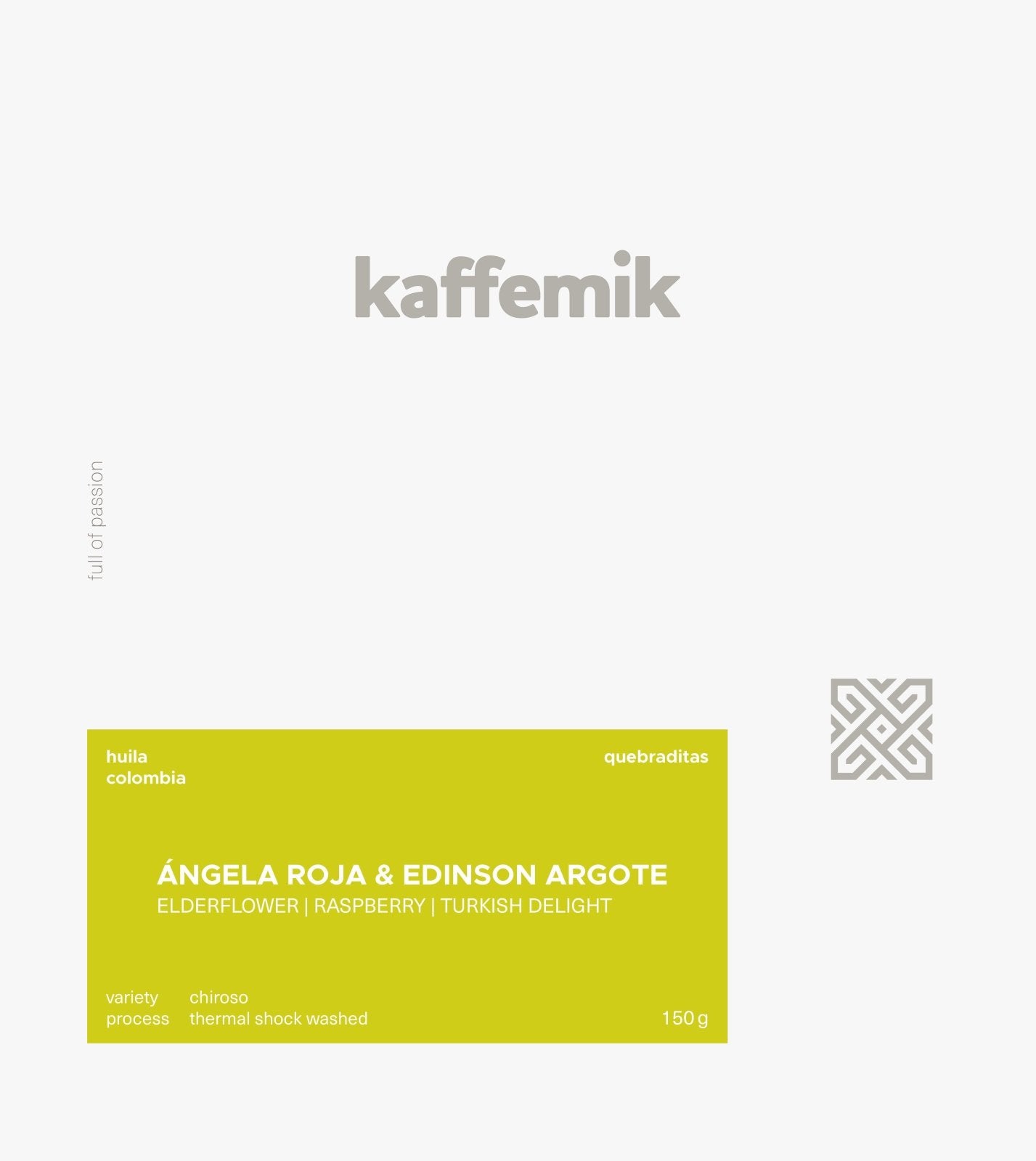 ANGELA ROJA & EDINSON ARGOTE | Colombia | Thermal Shock Washed - kaffemikElderflower | Raspberry | Turkish DelightKaffeebohnen