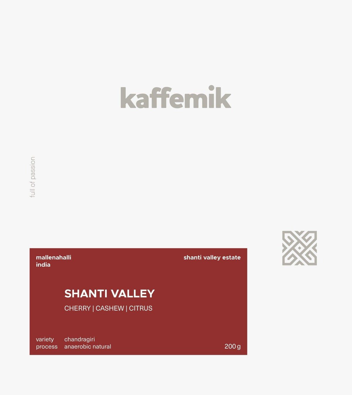 SHANTI VALLEY | India | Anaerobic Natural - kaffemikCHERRY | CASHEW | CITRUSKaffeebohnen